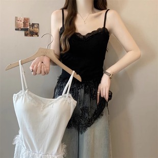 Pure Style Sexy Lace Sling Women's Summer Chest Pad Integrated Wear-Free Bra Adjustable Shoulder Strap Stacked Long Vest
