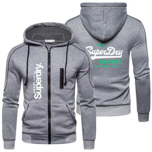 Трансграничные мужские куртки с принтом капюшоном SUPERDRY Фархат мода бег спортивный свитер костюм для согревания