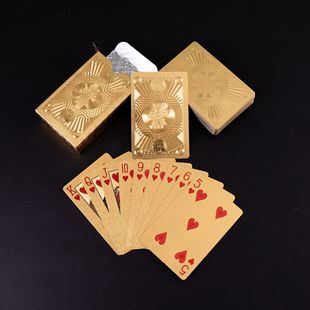 PVC Gold Leaf Poker Jinger Tuhao Gold Texas Hold'em Custom Thickened Game Egg Poker Tarot