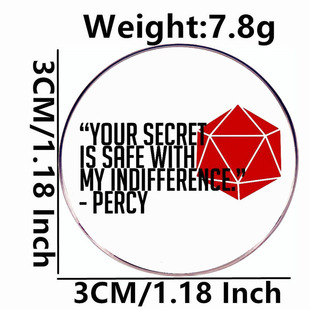 The Secret of Your Safety Brooch DND D20 Pin Badge Metal Alloy Badge Accessories
