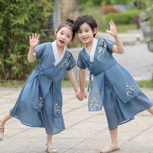 Детский костюм Hanfu Мальчик Летний Мастер Древний стиль