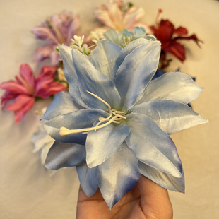Beautiful simulation flower hairpin super fairy atmosphere lily photo bangs side clip elegant high-level duck bill clip