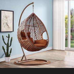 Hanging Basket Rattan Chair Indoor Bedroom Hanging Chair Hanging Chair Balcony Rocking Recliner Hanging Chair Household One Piece Free Shipping