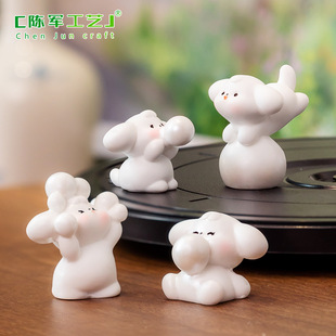 Micro landscape creative cute play ball blowing bubble puppy doll DIY decorations accessories mini desktop small ornaments