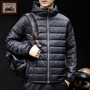 Lightweight Down Jacket Men's Winter 2024 New Thickened Warm Hooded Men's Short Fashionable Brand Jacket for Autumn and Winter plus size