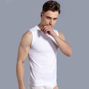 Summer Men's Wide Shoulder Round Neck Vest Men's Breathable Tight-fit Sports Fitness Base Solid Color Undershirt Sleeveless Underwear