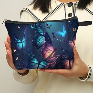 Трансграничная горячая продажа косметическая сумка бабочка 3D печать путешествия серия косметическая сумка для изменения стирки портативная молния многофункциональный