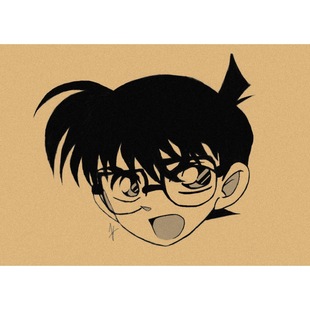 Free Shipping Japanese Anime Detective Conan Kudo Shinichi Vintage Kraft Paper Poster Animation Decorative Wall Painting