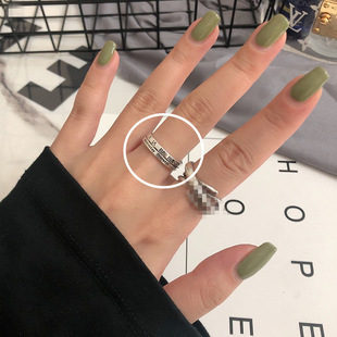 Retro ring Internet celebrity simple female Roman digital INS trendy open ring versatile personalized men's accessories wholesale