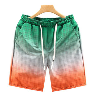 Men's Beach Pants Thin Summer Pants Trendy New Loose Gradient Casual Sports Shorts Outer Wear Pants