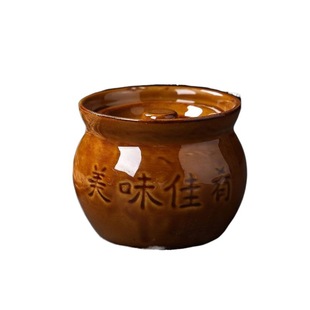 Shaxian snack crock simmering soup black ceramic stew cup water-proof stew pot with lid mini steaming cup purple sand roasted pear Dipeng