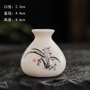 Ceramic Mini Hand-painted Vase Potted Plant Ornaments Decoration Fine Tea Table Tea Art Accessories Hydroponic Green Planting Flower