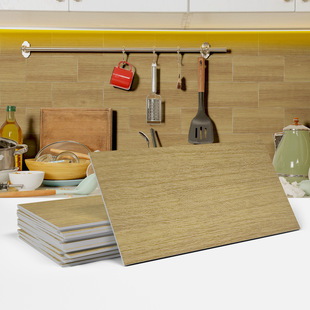 Foam PET thickened wall stickers self-adhesive waterproof and oil-proof kitchen bathroom wood grain wall decoration wallpaper cross-border wholesale