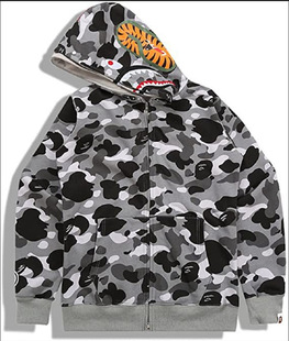 2024 трансграничный новый BAPE WGM акула голова 3D цифровой свитер с принтом повседневная спортивная толстовка с капюшоном