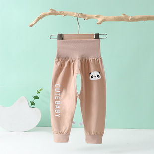 Summer Thin Seamless Open-Crotch Pants for Baby Boys Aged 1-2-4, High-Waisted Belly-Protecting Pants, Air Conditioning Pants for Home Use