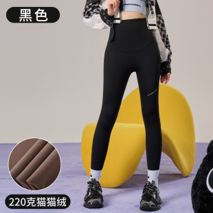 Barbie pants new sanding mobile phone pocket pants thin velvet riding high waist belly hip yoga pants fleece-lined leggings