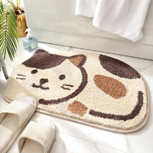 Amazon Cashmere Bathroom Absorbent Mat Toilet Toilet Door Plush Foot Mat Cute Shaped Carpet