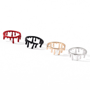 Halloween Bloodmark Exaggerated Ring Personalized Holiday Jewelry Scary Dark Demon Decoration Cross-border Exclusive