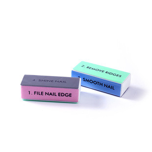 Four-sided square nail file four-color polishing repair nail sponge mini polishing block sand nail file strip