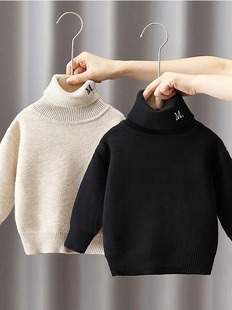 2267 Boys' winter children's half turtleneck sweater 2022 new western style trendy children's thickened bottoming sweater
