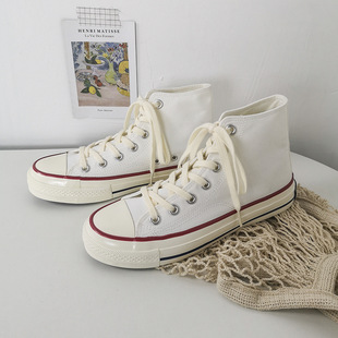 Low-top canvas shoes for female students Autumn New ins high-top versatile casual skate shoes Korean-style ulzzang trendy shoes