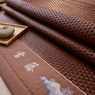 New Thickened Pe Snow Rattan Embroider Craft Air-Conditioned Mat Three-Piece Set Washed Summer Ancient Rattan Soft Mat Summer