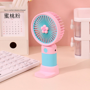 Cute flower small fan Southeast Asia cross-border hot handheld desktop charging fan gift portable mini