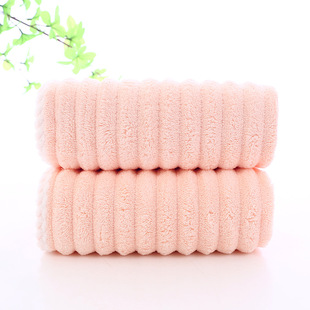 Candy Strip Towel Thickened Water Absorbent New Style Coral Fleece Towel Girl's Face Wash Quick-drying Hair-free Household Face Wipe Towel