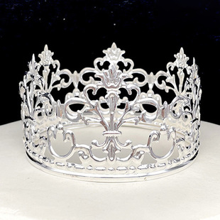 Cross-Border Flower Decoration Crown Alloy Full Diamond Mini Kidsren's Birthday Cake Decoration Crown Flower Packaging Materials
