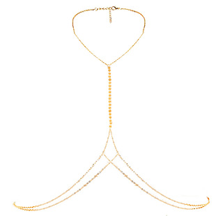 European and American Sexy Exquisite Bikini Creative Stainless Steel Thin Chain Sequin Body Chain Beach Jewelry
