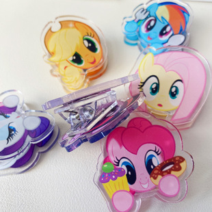 Pony Polly Acrylic Note Clip High Color Value Double-Sided Clip pp Clip ins Girl Student Multifunctional Folder