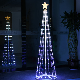 Cross-border new LED magic color changing Christmas cone tree tower lights room outdoor decoration atmosphere curtain lights