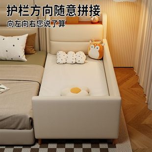 Solid Wood Kidsren's Bed Guardrail Crib Baby Boy Girl Princess Crib Bedside Large Bed Widened Splicing