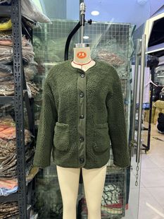 2024 cross-border Amazon European and American style women's fashion new leopard print loose jacket lambswool coat