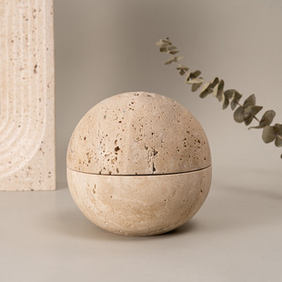 Cross-border hot sale rice yellow cave stone incense burner marble home decoration model room silent style aesthetic home decoration