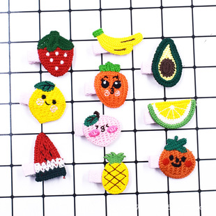 Children's Fruit Braided Hairpin Cute Star Dew Lina Belle Bangs Clip Popular Cartoon Knitted Hairpin Headdress