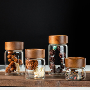 Wenwan bracelet jewelry storage jar glass bottle glass jar sealed jar storage bottle glass sealed jar
