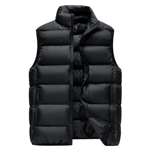 Foreign Trade Cross-border high quality Wearing Feather Rong Cotton Vest Men's Autumn and Winter Warm Cotton-padded Jacket Vest Jacket