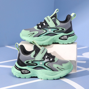Boys Shoes Leather Spring 2025 New Fashion Middle and Big Children Soft Sole Non-slip sneaker Children's Running Shoes Trendy