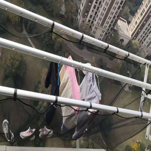 Clothes drying anti-drop net high-rise outdoor telescopic clothes drying net balcony windproof net outdoor clothes drying windproof anti-blow anti-drop net