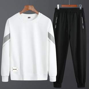 Casual Sports suit Men's Spring and Autumn Loose Men's Crewneck Sweater with Handsome Fashionable Clothes Two-piece Set