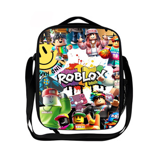 Roblox Lunch Bag Thermal Insulation Kidsren Student Messenger Bag Cartoon Shoulder Bag Satchel Picnic Bag