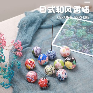 Ceramic lotus incense insert ceramic incense insert ornaments line incense burner round ball incense insert handmade Lotus