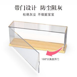 Dust cover acrylic hand-made clay model storage box transparent bubble Matt blind box building blocks display box with door