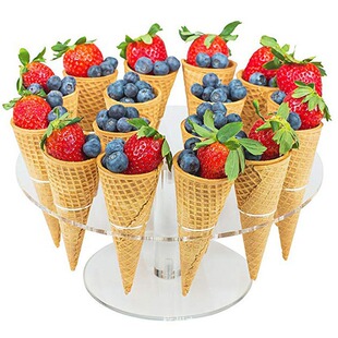 For cross-border 16-hole transparent acrylic ice cream cone bracket popcorn Display Bracket