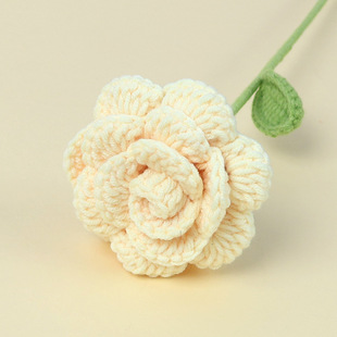 Finished cross-border handmade flower wool crochet knitting rose Tanabata Valentine's Day knitting simulation flower wholesale