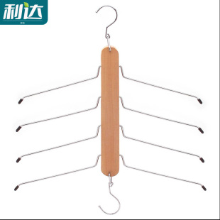 Best-selling Amazon solid wood double hook hanger multi-layer hanger suit rack clothing hanging practical storage and finishing hanger