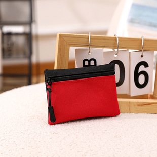 Canvas Coin Purse Card Bag Simple Mini Zipper Small Bag Men's and Women's Student Fabric Coin Storage Bag Small Cloth Bag