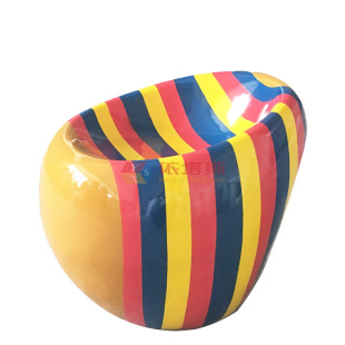 Itas Fiberglass Colorful Stool Courtyard Shopping Mall Leisure Chair Modern Simple Backrest Stool Customizable 3D Printing