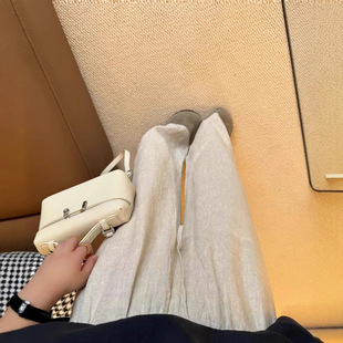 Cotton and Linen Wide Leg Pants Women's 2025 Summer Comfortable Breathable Pants High Waist Dosing Linen Pants Straight Casual Pants
